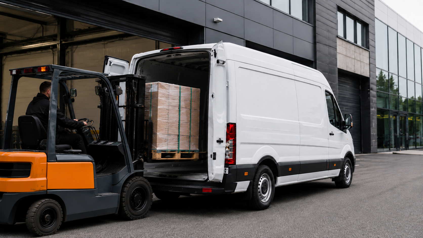 Courier delivery completed at a business location